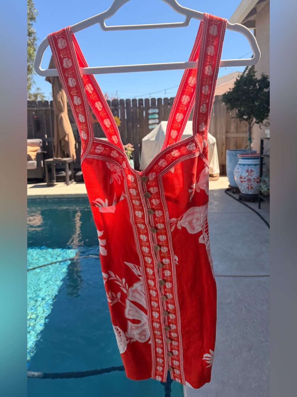 FARM Rio Red Lace Monsteras Mini Dress Size L NWT - Picture 2 of 16